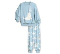 CALIDA Toddlers Bündchen-Pyjama Kinder, aus Bio Baumwolle, hautfreundlich, pflegeleicht Cascade Blue 104-110