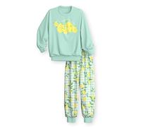 CALIDA Toddlers Bündchen-Pyjama, Schlafanzug Kinder, aus Bio Baumwolle, atmungsaktiv, pflegeleicht, mit weichen Bündchen ICY Mint 92-98