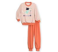 CALIDA Toddlers Bündchen-Pyjama Kinder, aus Bio Baumwolle, atmungsaktiv, pflegeleicht, mit weichen Bündchen Fresh Salmon 116-122