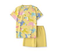 CALIDA Toddlers Kurz-Pyjama Kinder, aus 100% Bio Baumwolle, natürliche Temperaturregulierung, pflegeleicht Vanilla Cream 104-110
