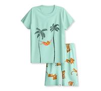 CALIDA Toddlers Kurz-Pyjama Kinder, aus Bio Baumwolle, atmungsaktiv, pflegeleicht ICY Mint 116-122