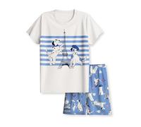 CALIDA Toddlers Kurz-Pyjama Kinder, aus Bio Baumwolle, atmungsaktiv, pflegeleicht Star White 116-122