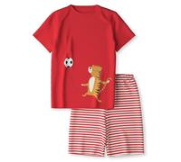 CALIDA Toddlers Kurz-Pyjama, Schlafanzug Kinder, aus 100% Bio Baumwolle, natürliche Temperaturregulierung, pflegeleicht Cherry red 92-98