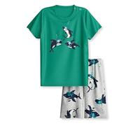 CALIDA Toddlers Kurz-Pyjama, Schlafanzug Kinder, aus Bio Baumwolle, atmungsaktiv, pflegeleicht sea Green 116-122