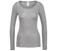 Calida Langarmshirt True Confidence Damen Wolle-Seide Feinripp Grau S