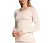 Calida Langarmshirt True Confidence Damen – Wolle-Seide, Feinripp – Light Ivory 48-50