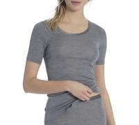 CALIDA Unterziehshirt Kurzarm Damen – Wolle-Seide, temperaturausgleichend, platin melé XS
