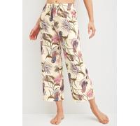 Schlafhose CALIDA "Favourites Arts", Damen, Gr. S (40/42), N-Gr, charm cream, Single Jersey, Obermaterial: 100% Baumwolle, bequem 7/8-Länge, Hosen Schlafhose, mit Allover-Print, in weicher Single-Jers
