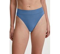 Slip CALIDA "Elastic", Damen, Gr. L (48/50), blau (riviera blau), Single Jersey, Obermaterial: 94% Baumwolle, 6% Elasthan, körpernah, Unterhosen, mit Softbund (29501067-L) riviera blau