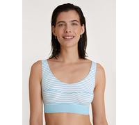 CALIDA - Bustier aus Baumwoll-Jersey|Büstenteil mit modellierender Formnaht|breites, bequemes Unterbrustband ... cascade blue - Gr. - XS