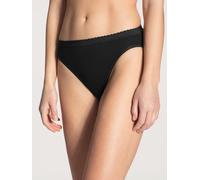 CALIDA Damen Slip Classic, schwarz aus Tencel, Modal, Roica und Elastan, mit normaler Laibhöhe und Gummiband, Größe: 48/50