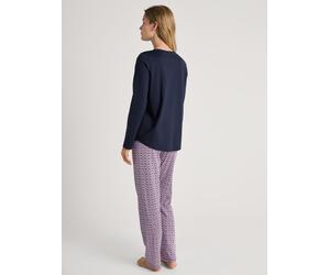 Calida - WOMEN Pyjamas with cuff 488 peacoat blue - Gr. - L