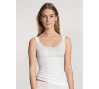 CALIDA Etude Toujours Tank Top Damen, mit Swiss+Cotton-Gütesiegel, edle Nadelstreifen-Optik und zarte Spitze am Ausschnitt