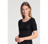 Kurzarm-Shirt aus Wolle-Seide Calida Black 1M002/30X44