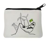 California Green Energy Dumb Wojak Meme Neopren-Geldbörse, 10 x 11 cm, Weiß