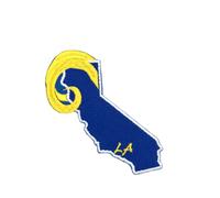 California Ram Horns Patch LA Football Team bestickt zum Aufbügeln, Schwarz