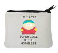 California Super Cool Neopren-Münzgeldbörse, 10 x 11 cm, Weiß