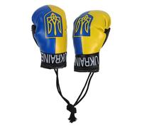 CALLARON 1 Paar Miniatur Boxhandschuhe Schlüsselanhänger mit Ukrainischer Flagge Tragbar und Leicht für Sporttaschen Rucksäcke und Boxparty Dekoration
