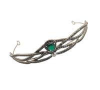 CALLARON 1 Stück Strass Tiara Hochzeit Krone Kopfschmuck Tiara-Kronen Brautjungfer Kronen-Stirnband für Damen Haarschmuck Krone für Frauen Promkrone echtes Zirkonium Green