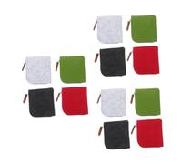 CALLARON 12 Stück Teiliges Filz Mini Geldbörse Set mit Reißverschluss Wasserfest Langlebig für Mädchen und Kompakte Kleingeldbörse Rot Hellgrau Grün Dunkelgrau für Schule Shopping Alltag