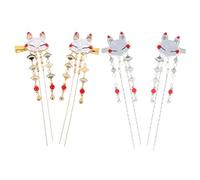 CALLARON 2 Paar Quasten Haarspangen Hanfu Haarschmuck Aus Legierung Mit Fuchsdekor Für Damen Mädchen Vintage Haar Accessoires Für Alltag Fest