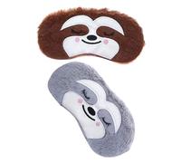 CALLARON 2 Stück Plüsch Schlafaugenmaske Cartoon Tier Schlafmaske Verdunkelungs Augenmaske Augenbinde Abdeckung Für Zuhause Reisen Und Büro