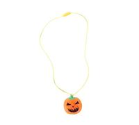 CALLARON 4 Stück Halloween LED Halskette Teiliges mit Leuchtendem Kürbisanhänger Plastikfarbene Halskette für Gruseligen Party Schmuck Leicht und Langlebig für Halloween Karneval und