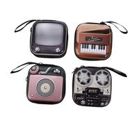 CALLARON 4 Stück Kleiner Münzbeutel Retro Elektronik Design Kleine Geldbörse Multifunktionale Aufbewahrungstasche Für Kleingeld Und Schlüssel