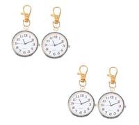 CALLARON 4 Stück Taschenuhr Schlüsselanhänger Für Männer Clipuhren Aus Zweiter Hand Schlüsselanhänger Aus Silikon Krankenschwester Tasche Wundertüte Zinklegierung Herren Großes Zifferblatt