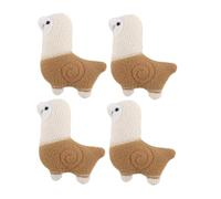 CALLARON 4 Stück Teiliges Niedliche Alpaka Flicken zum Aufnähen und Basteln Braune Tierapplikationen aus Plüsch für Kleidung DIY Dekoration für Jacken Jeans und Handarbeiten