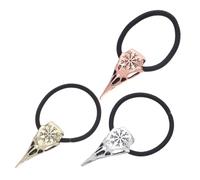 CALLARON 6 Stck Teiliges Viking Haargummi mit Schädelmotiv Elastische Haargummis Silber Antikbronze und Rotbronze Komfortabel und Rutschfest Unisex Halloween Haarband für Party und Alltag