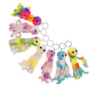CALLARON 7 Stück Plüsch Oktopus Schlüsselanhänger Weicher Kawaii Taschenanhänger Bunter Kuschel Schlüsselanhänger für Rucksack Auto und Schlüsselbund