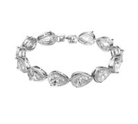 CALLARON Armband Damen Silber - Elegantes Kristallarmband, Opalarmband mit Bling - Effekt und Strass - Zierungen - Modeste Freundschaftsarmbänder für Strand Schmuck und Alltag