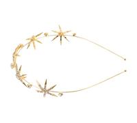 CALLARON Haarreif mit Fünfzackigem Stern aus Gold für Damen Haarschmuck mit Strass für Hochzeit Abschlussball und Party Sternenmotiv für Brautfrisur