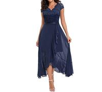 callmo Abendkleider Damen Elegant Lange Ballkleider Ballkleid Lang Elegantes Halbes Rückenfreies Langes Kleid Satin Spaghettiträger Ballkleid Seitenschlitz Hochzeit Partykleid mit Taschen