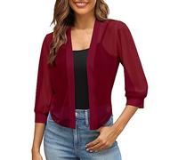 callmo Bolero Damen Chiffon Strickjacke Festlich Elegant Kurz Ärmel Schulterjacke Perfekt mit Allerlei Cocktailkleid Abendkleid