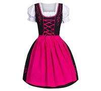 callmo Dirndl für Damen Midi Trachtenkleid 2 teilig Oktoberfest Elegante Dirndlkleid mit Trachtenmode inkl. Dirndlbluse Dirndlschürze Kostüm-Set für Oktoberfest Karneval Anlässe Outfit