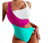 callmo Tankini Damen Bauchweg, Damen Bikini Set Wickeloptik Lace Up Bikini Bademode V Ausschnitt Zweiteiliger Badeanzug Swimsuit Push Up Bikinioberteil Strandmode Zweiteiliger Badeanzug