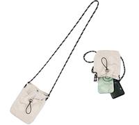 CALLYSONIC Brustbeutel Herren, Brusttasche Damen Klein, Handytasche zum Umhängen, Wasserdicht Handy Umhängetasche für Passport, Kreditkarten, Smartphone, Münzen, Crossbody Bag mit Kordelzug(Weiß 1)