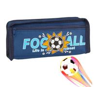 CALLYSONIC Federmappe Jungen - Federmäppchen für Kinder - 2 Reißverschlussfächer - Fussball Federtasche Jungen - Schüleretui Schulmäppchen (B)