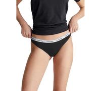 Tanga "THONG (LOW-RISE)", Damen, Gr. M (38), schwarz, Jersey, Obermaterial: 90% Baumwolle, 10% Elasthan, CALVIN KLEIN UNDERWEAR, unifarben, körpernah, Unterhosen Tanga, mit Logobund (84947406-M) schwa