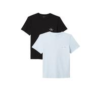Calvin Klein Jeans Damen Monologo Zweierpack T Shirts Plein Air/Schwarz Mehrfarbig S