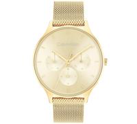 Calvin Klein 25200103 Damenuhr Timeless Mesh Multifunktion Goldfarben