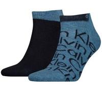 CK Calvin Klein Sneakersocken mit Label-Detail im 2er-Pack in Blau Melange, Größe 43-46
