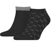 2er Pack Calvin Klein Logo Sneakersocken Herren 001 - black 43-46