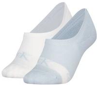 Calvin Klein 2P Glossy High Cut Footie Socks Weiß/Blau Gr 39/42 Damen