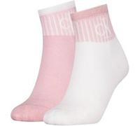 Calvin Klein Women's Quarter Sock, Pink/White, 39/42 (2er Pack)