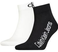Calvin Klein 2P Quarter Logo Socks Schwarz/Weiß One Size Herren