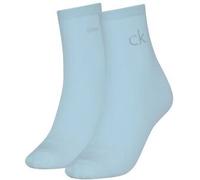 Calvin Klein 2P Shiny Logo Short Socks Hellblau Gr 35/38 Damen