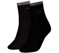 Calvin Klein 2P Shiny Logo Short Socks Schwarz Gr 35/38 Damen